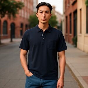 J. Crew Blue Polo Shirt Classic Short Sleeve